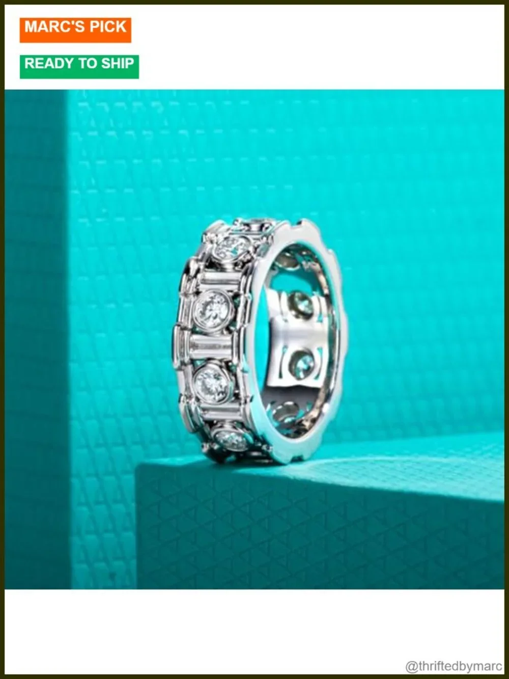 Moissanite Wedding Band D Color VVS1 925 Sterling Silver Eternity Ring Bezel Set